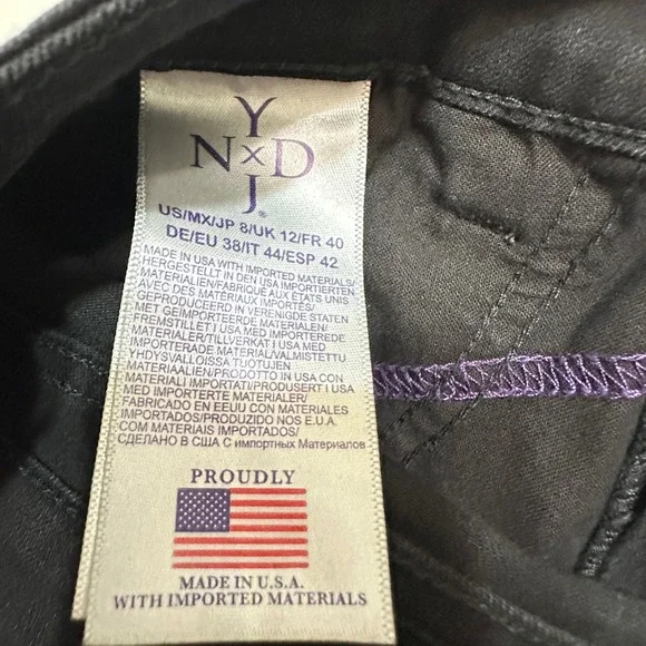 NYDJ Ami Skinny Legging‎ Jeans Women 8 Black Denim High Rise Slimming Lift Tuck - Picture 9 of 14